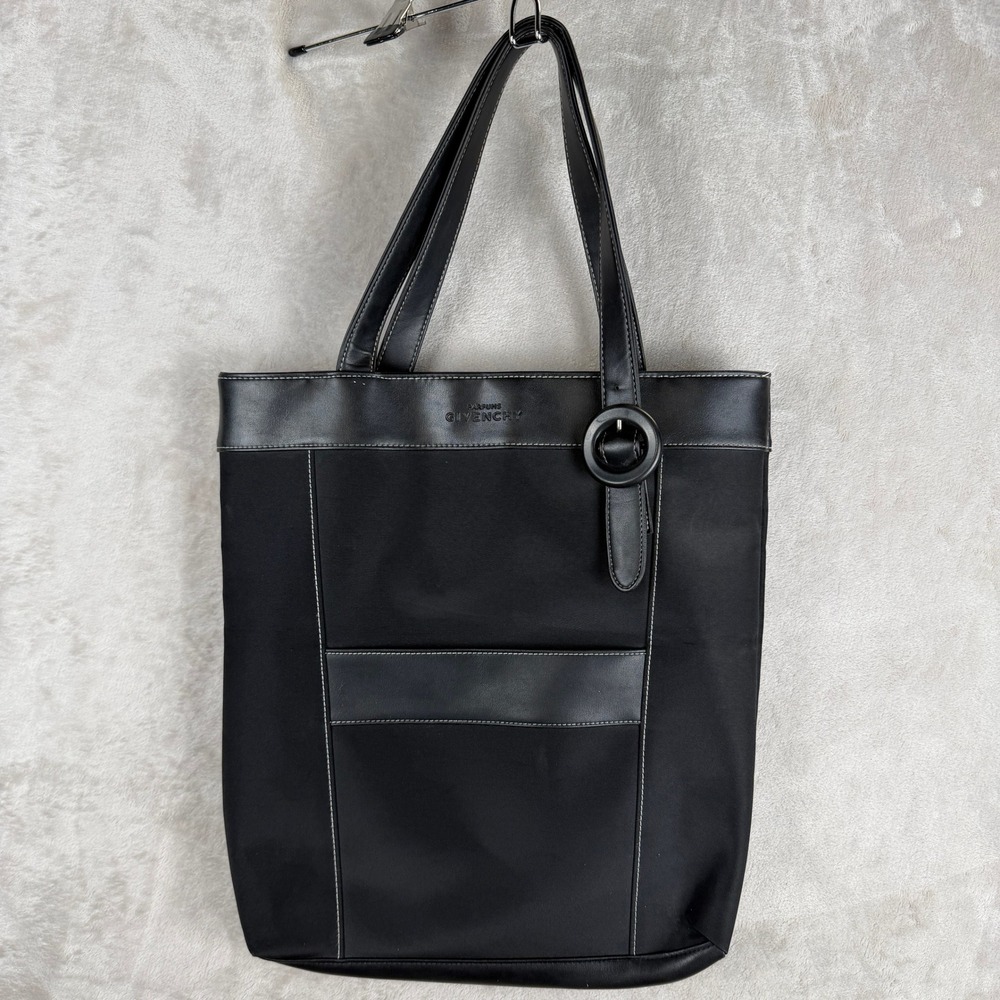 Parfums Givenchy Black Nylon Tote Bag Shoulder Bag Contrast Stitching Buckle